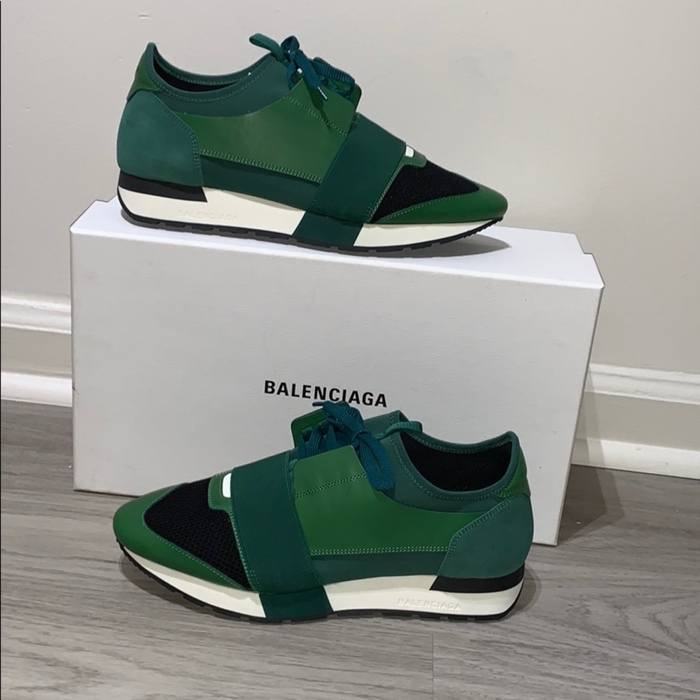 Balenciaga Green Race Runner Shoes